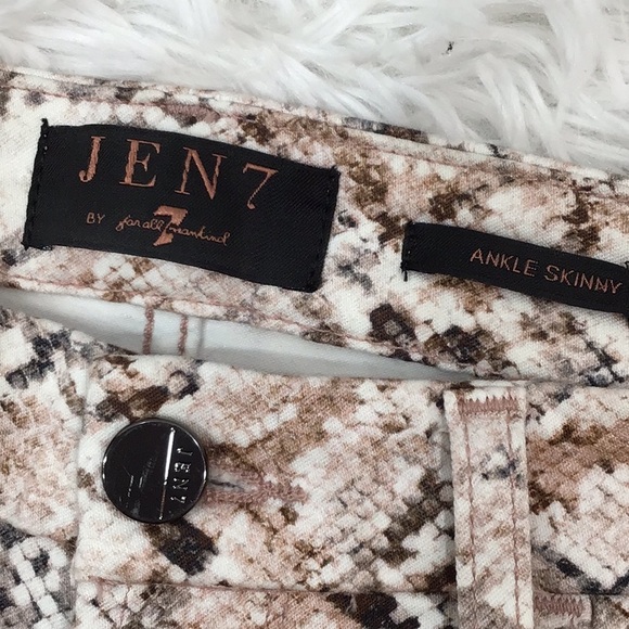 7FAM Jen7 pink snakeskin ankle skinny jeans 6 - Picture 7 of 10
